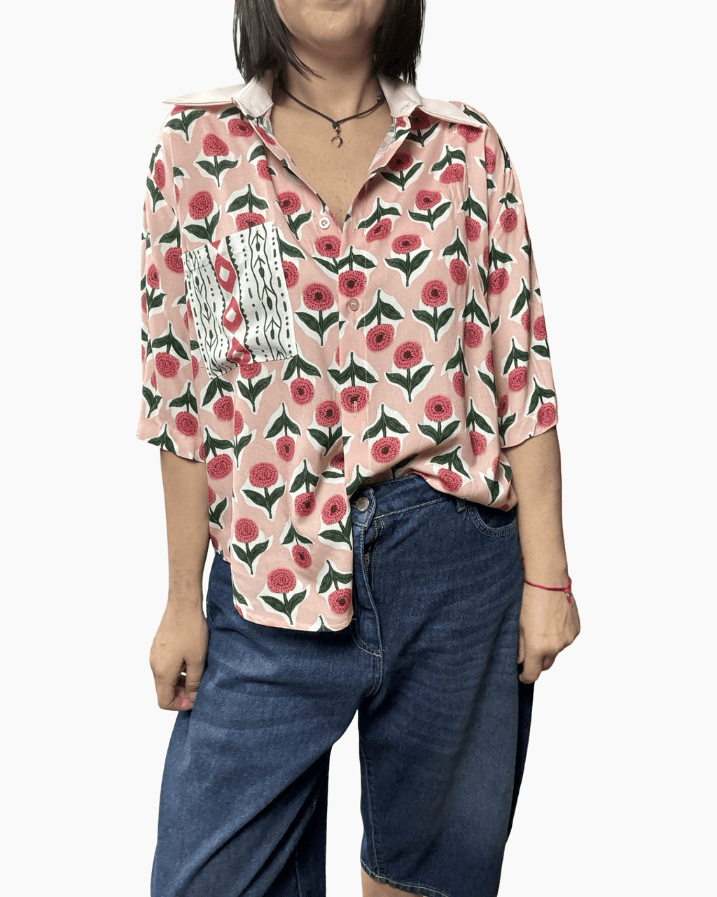 CAMICIA FIORI ROSA HAVEONE - XE BLU ABBIGLIAMENTO