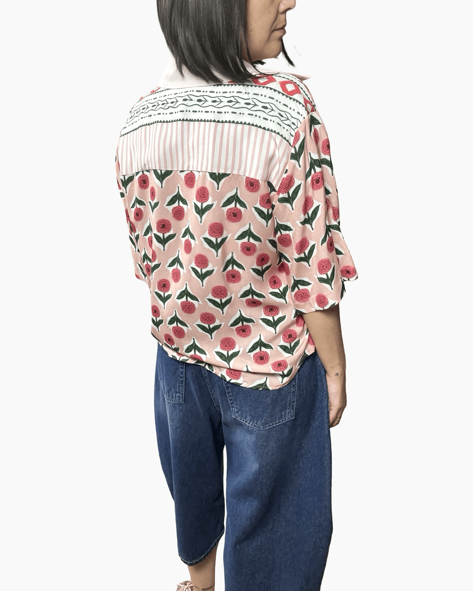 CAMICIA FIORI ROSA HAVEONE - XE BLU ABBIGLIAMENTO