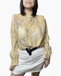 CAMICIA FLOREALE COLLO A COREANA SUSY MIX - XE BLU ABBIGLIAMENTO