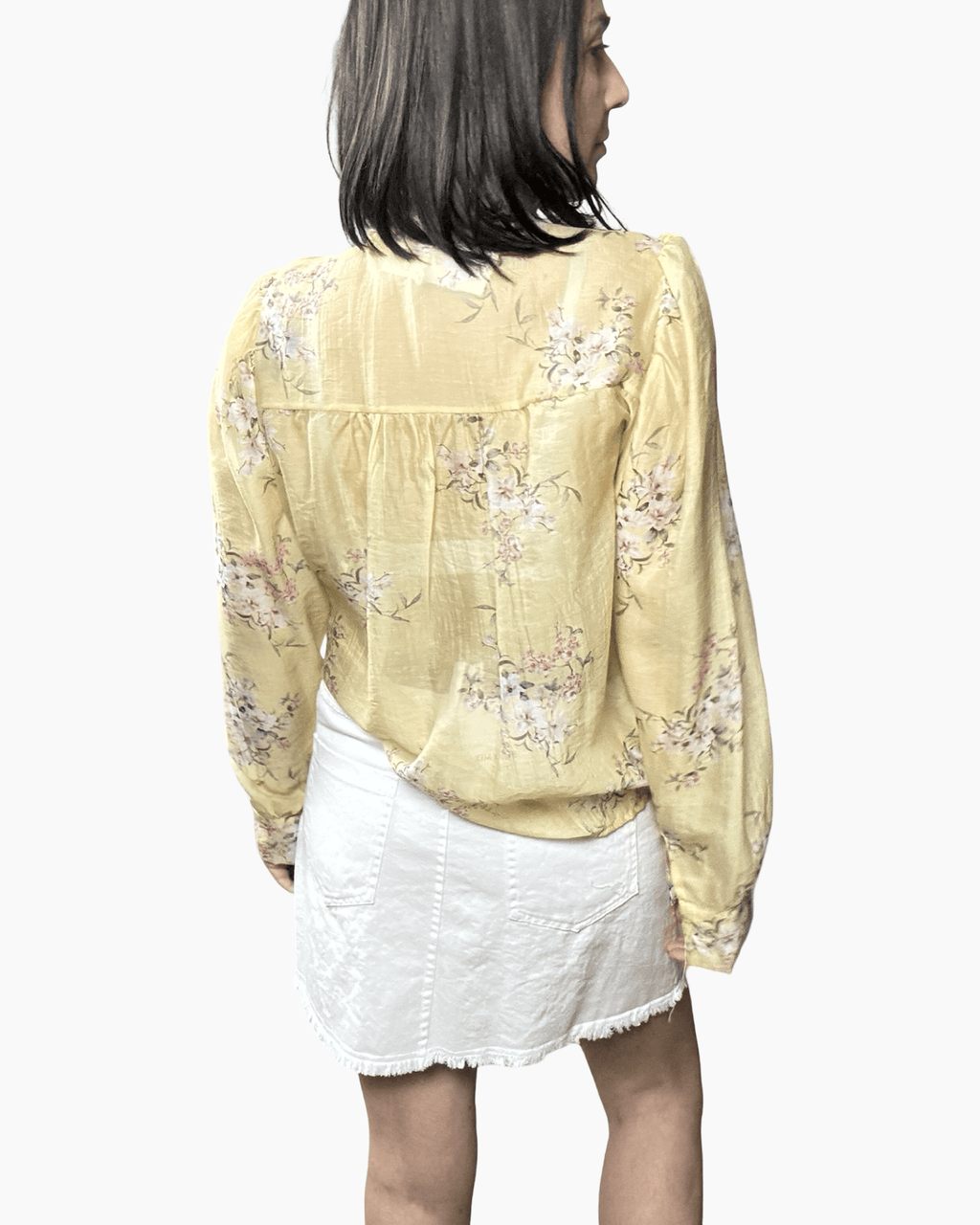 CAMICIA FLOREALE COLLO A COREANA SUSY MIX - XE BLU ABBIGLIAMENTO