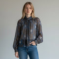CAMICIA FLOREALE SUSY MIX - XE BLU Abbigliamento Donna