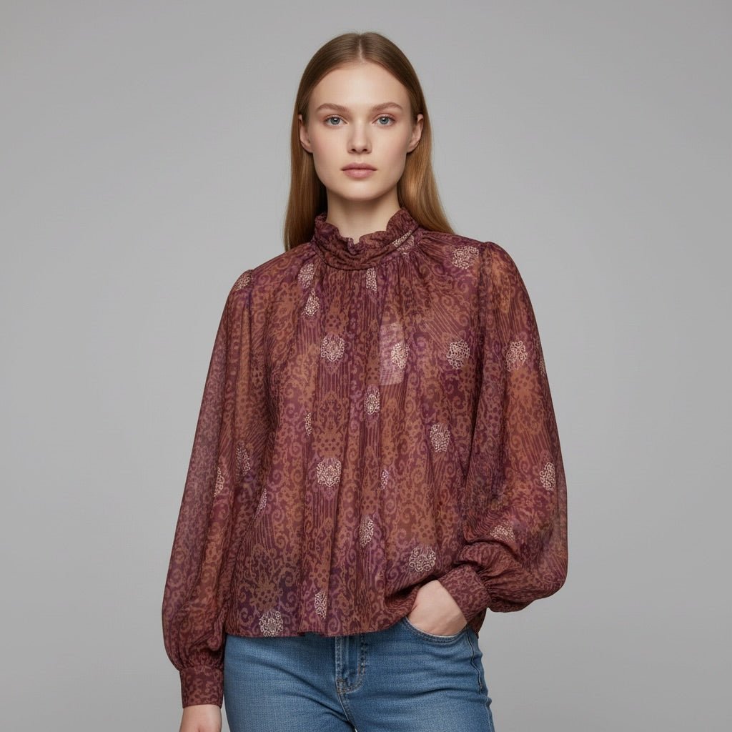 CAMICIA FLOREALE SUSY MIX - XE BLU Abbigliamento Donna
