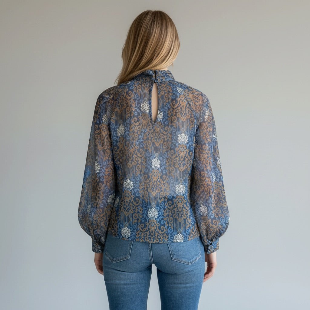 CAMICIA FLOREALE SUSY MIX - XE BLU Abbigliamento Donna