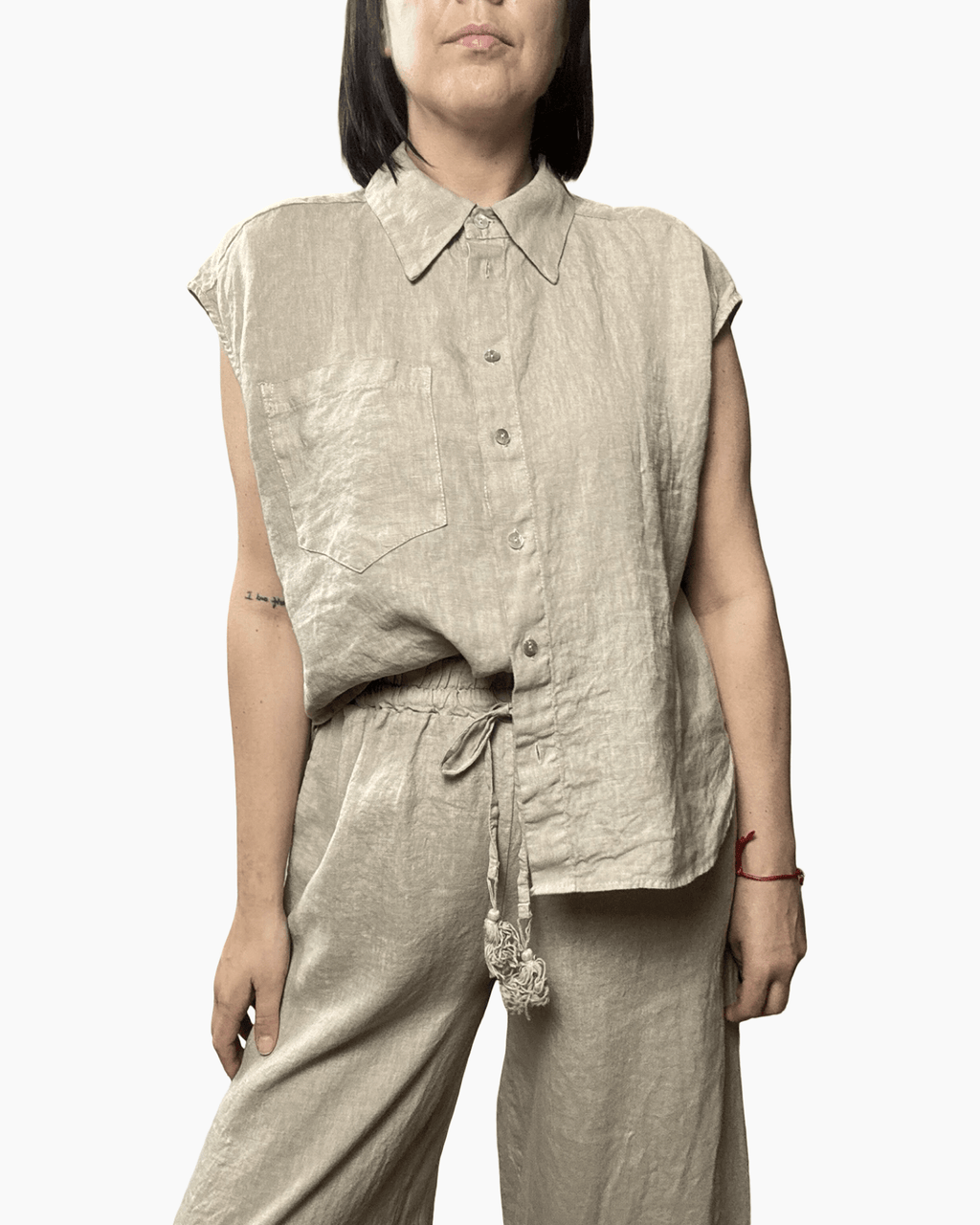CAMICIA IN LINO ST TROPEZ MOTEL - XE BLU ABBIGLIAMENTO