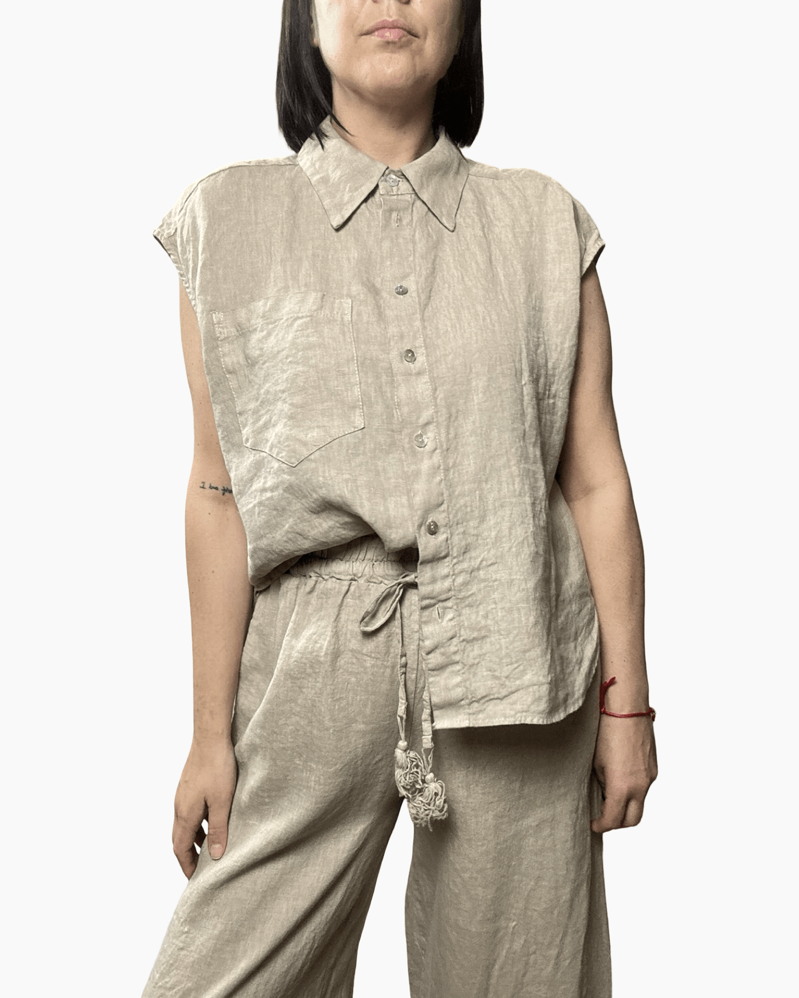 CAMICIA IN LINO ST TROPEZ MOTEL - XE BLU ABBIGLIAMENTO
