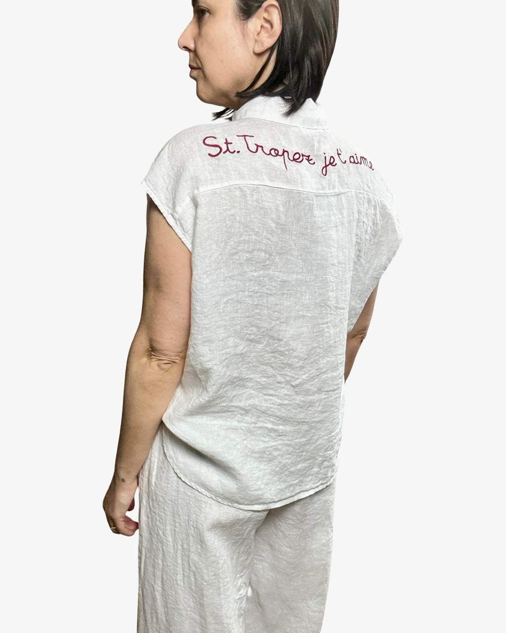 CAMICIA IN LINO ST TROPEZ MOTEL - XE BLU ABBIGLIAMENTO