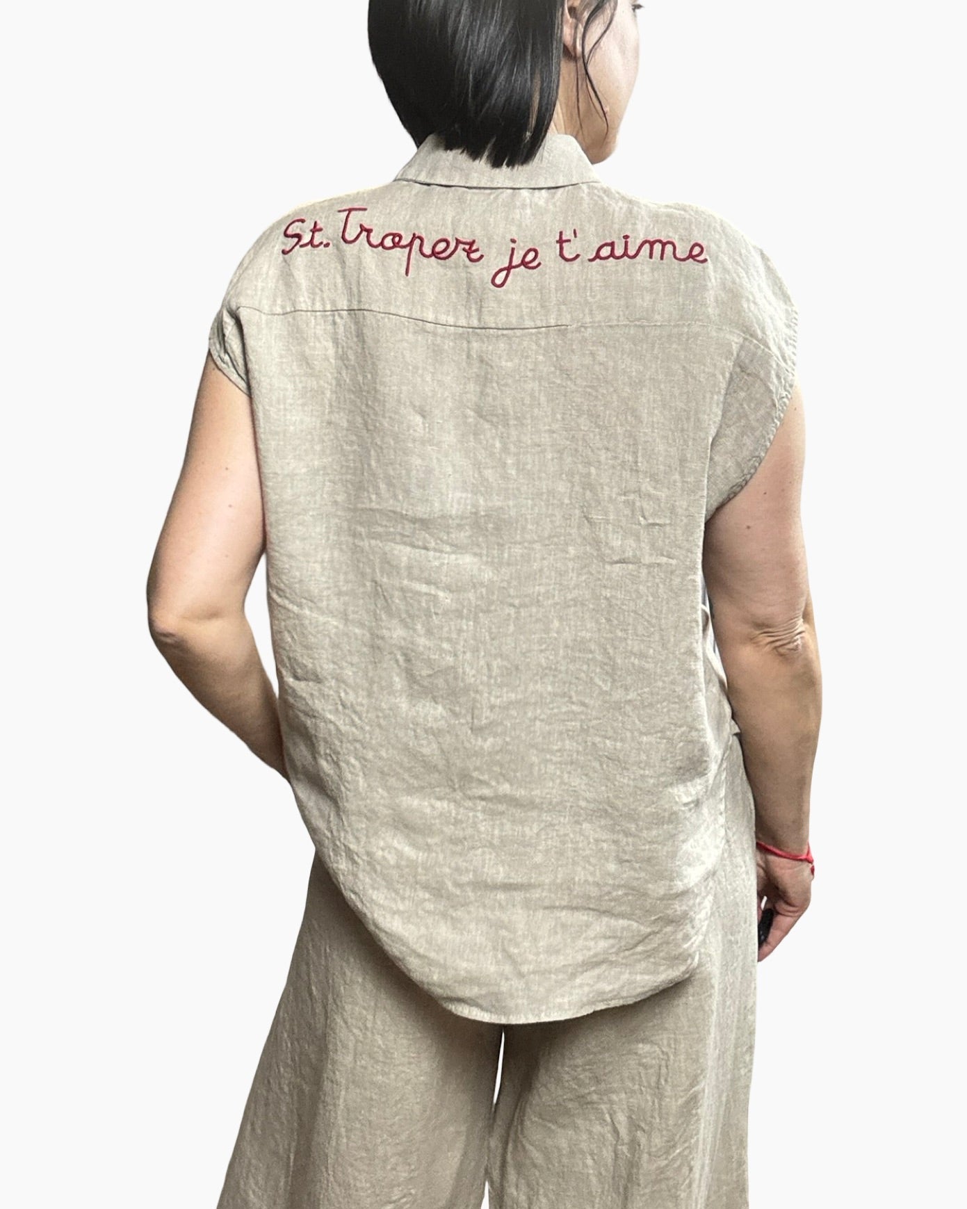 CAMICIA IN LINO ST TROPEZ MOTEL - XE BLU ABBIGLIAMENTO