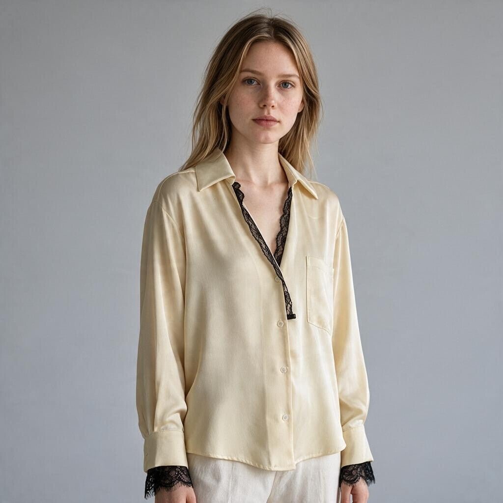 CAMICIA INSERTO PIZZO HAVEONE - XE BLU Abbigliamento Donna