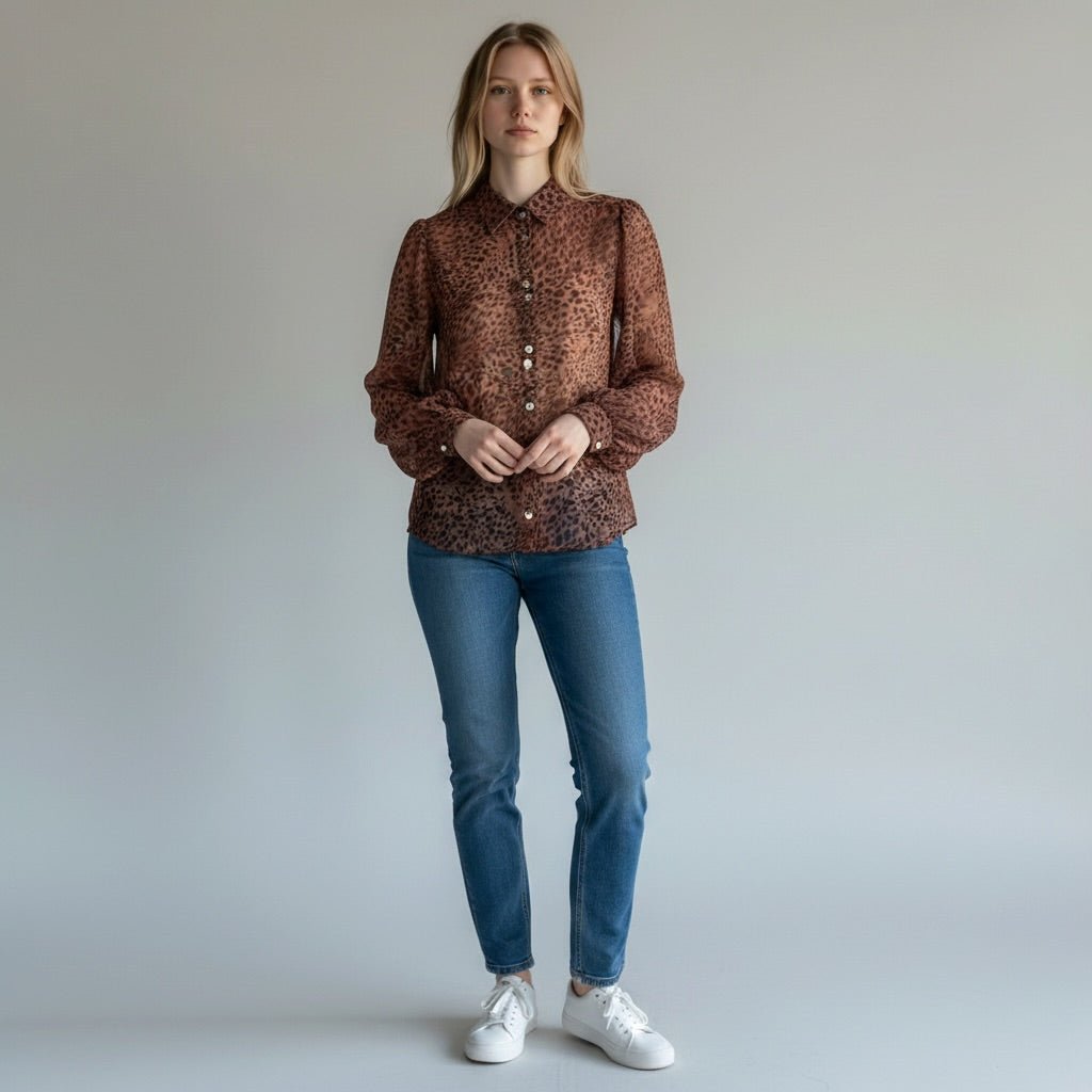 CAMICIA MACULATA ROSA SUSY MIX - XE BLU Abbigliamento Donna