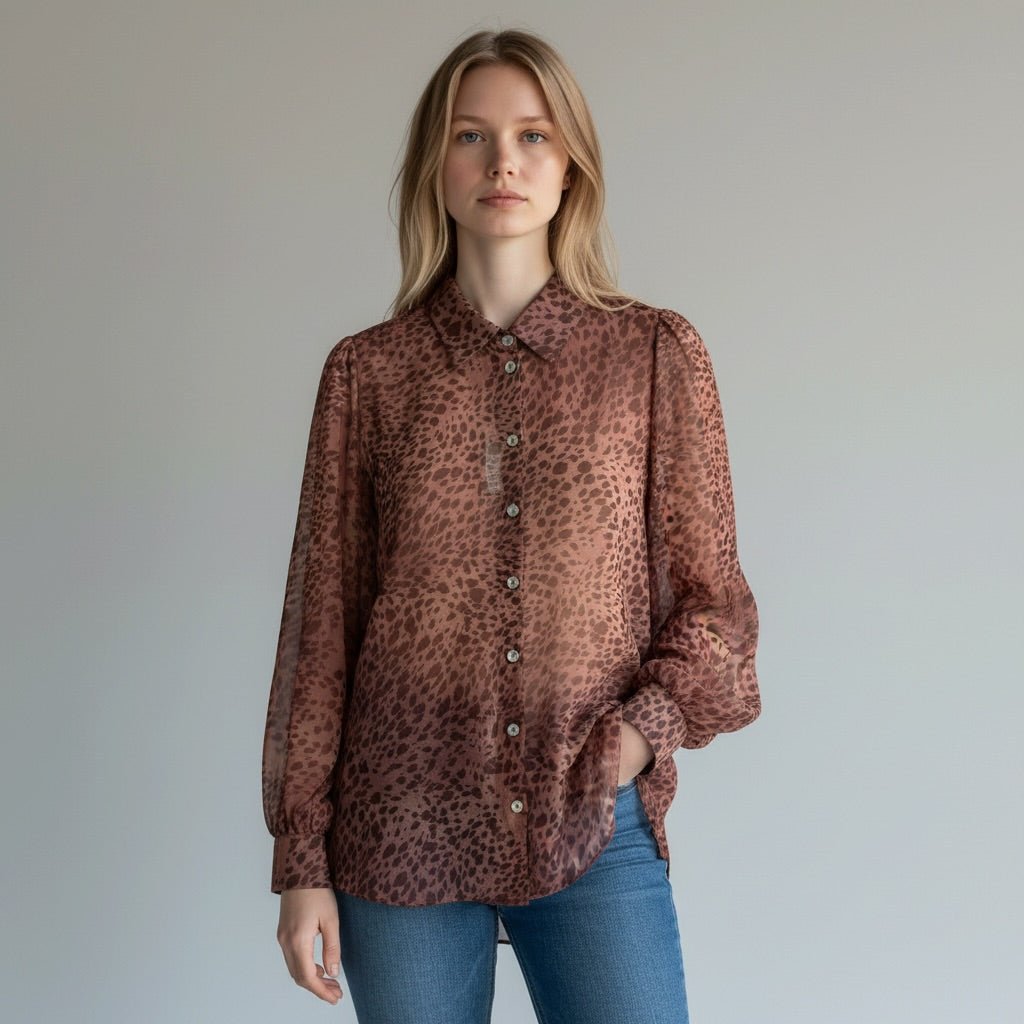 CAMICIA MACULATA ROSA SUSY MIX - XE BLU Abbigliamento Donna