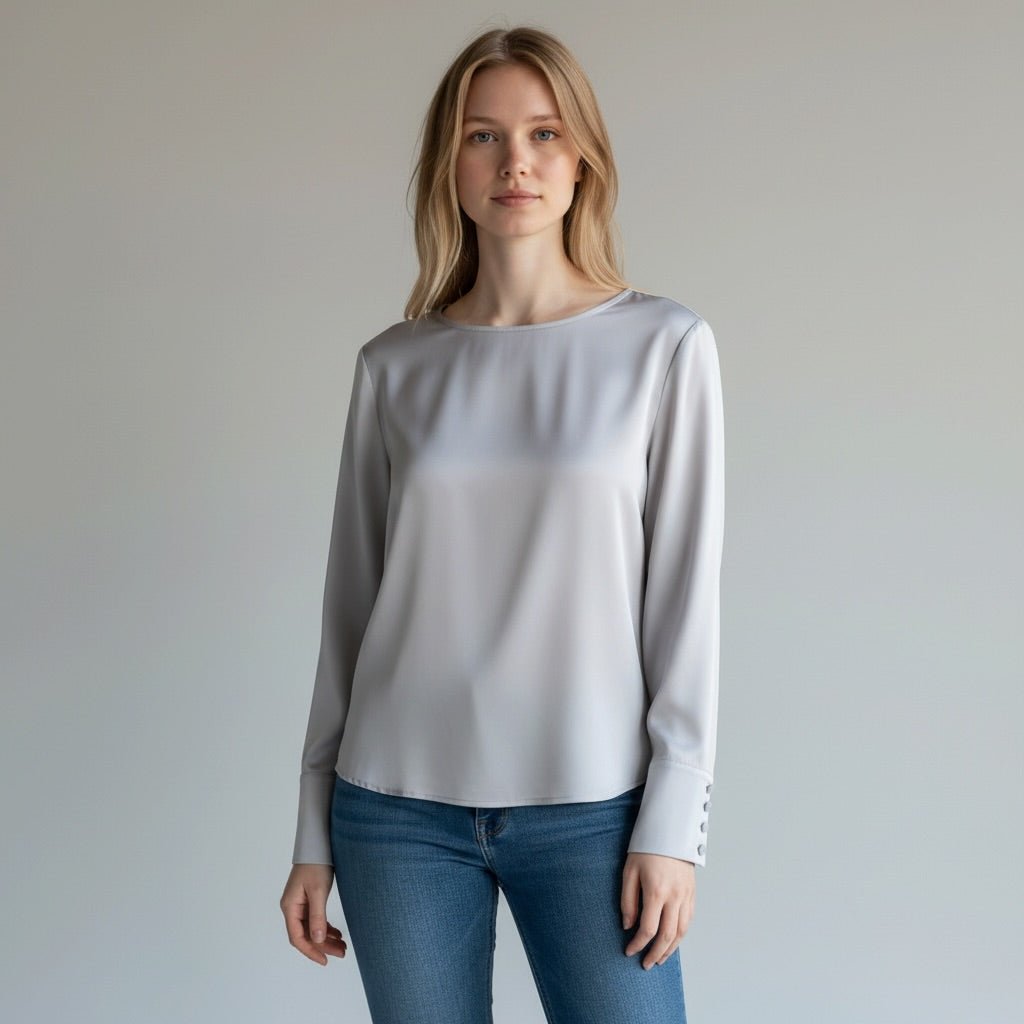 CAMICIA MANICA A TULIPANO SUSY MIX - XE BLU Abbigliamento Donna