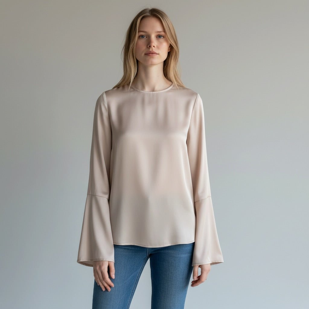 CAMICIA MANICA A TULIPANO SUSY MIX - XE BLU Abbigliamento Donna