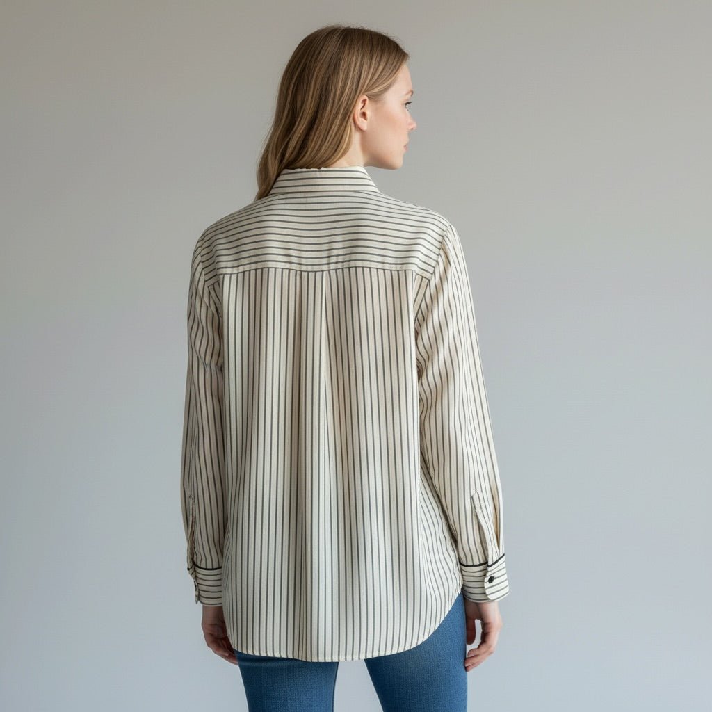 CAMICIA OVER RIGATA SUSY MIX - XE BLU Abbigliamento Donna