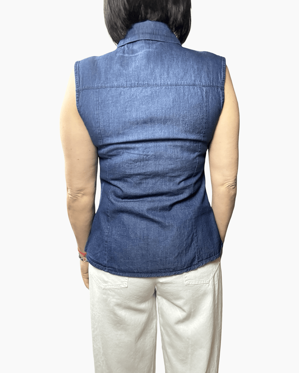 CAMICIA PEPLO IN CHAMBRAY SUSY MIX - XE BLU ABBIGLIAMENTO