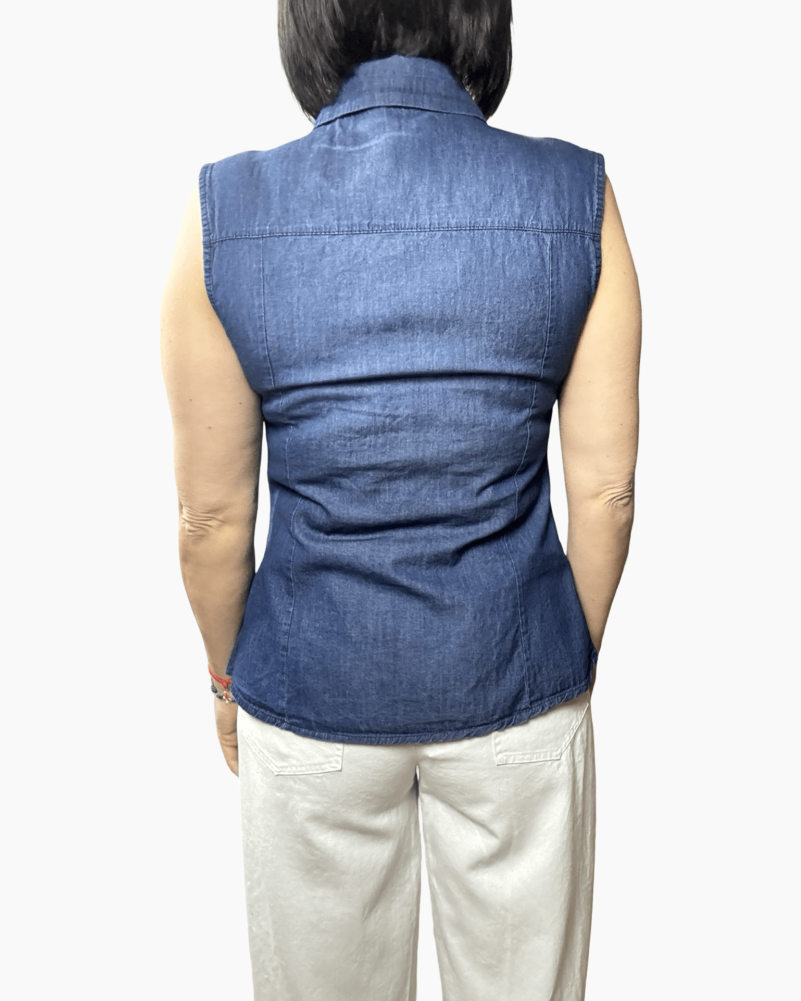 CAMICIA PEPLO IN CHAMBRAY SUSY MIX - XE BLU ABBIGLIAMENTO
