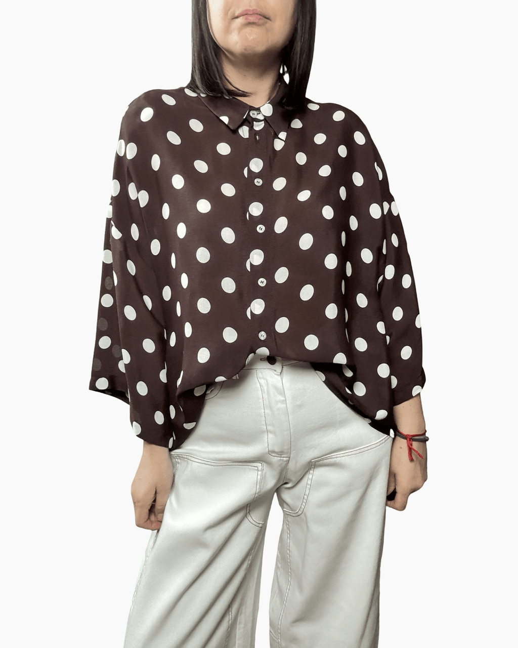 CAMICIA POIS MARRONE DIXIE - XE BLU ABBIGLIAMENTO