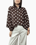CAMICIA POIS MARRONE DIXIE - XE BLU ABBIGLIAMENTO