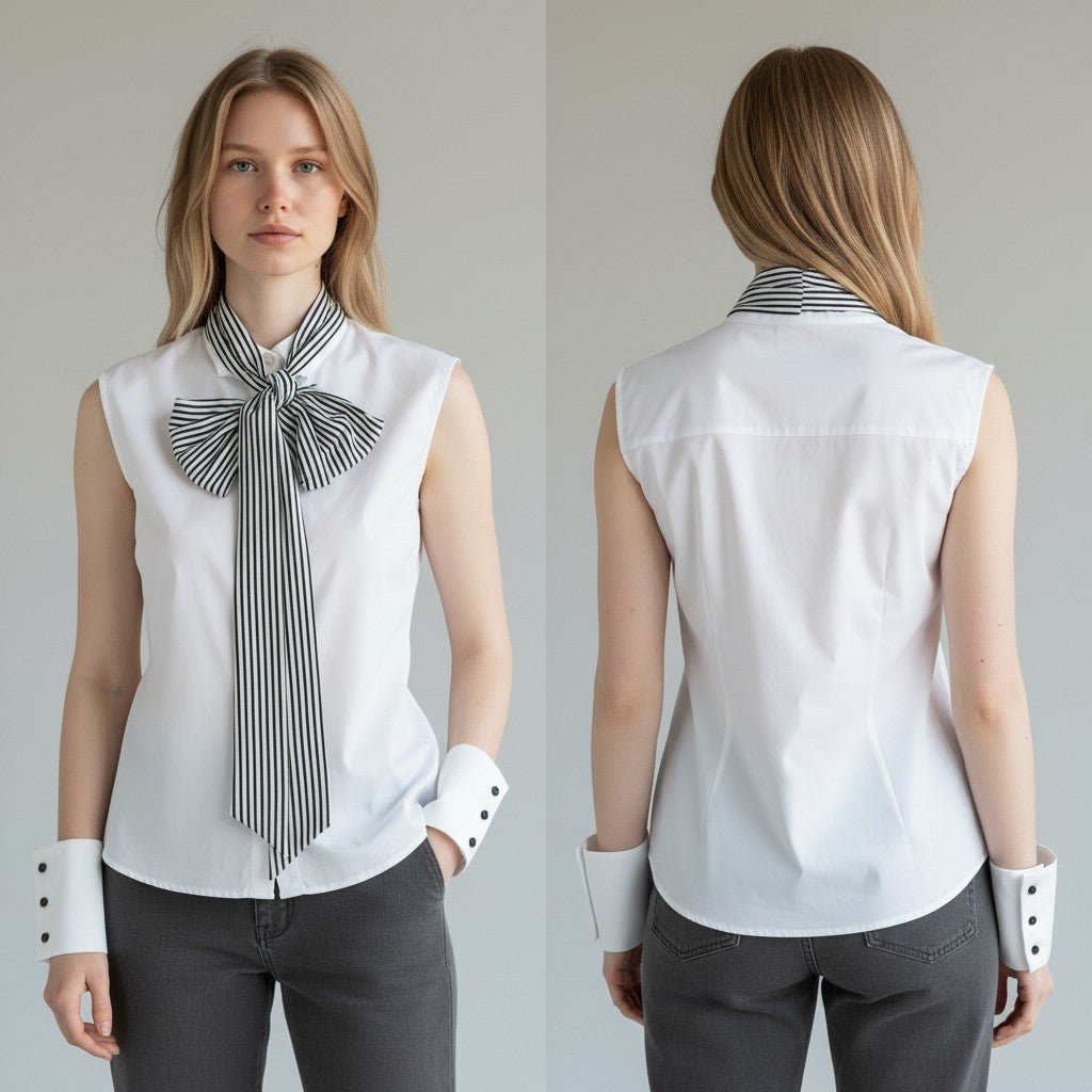 CAMICIA POLSINI STACCATI TENSIONE IN - XE BLU Abbigliamento Donna