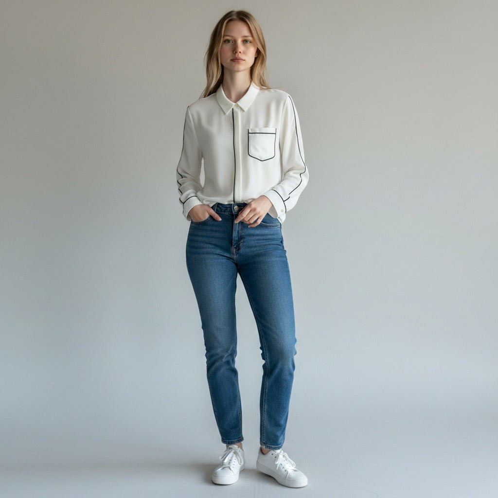 CAMICIA PROFILI SUSY MIX - XE BLU Abbigliamento Donna