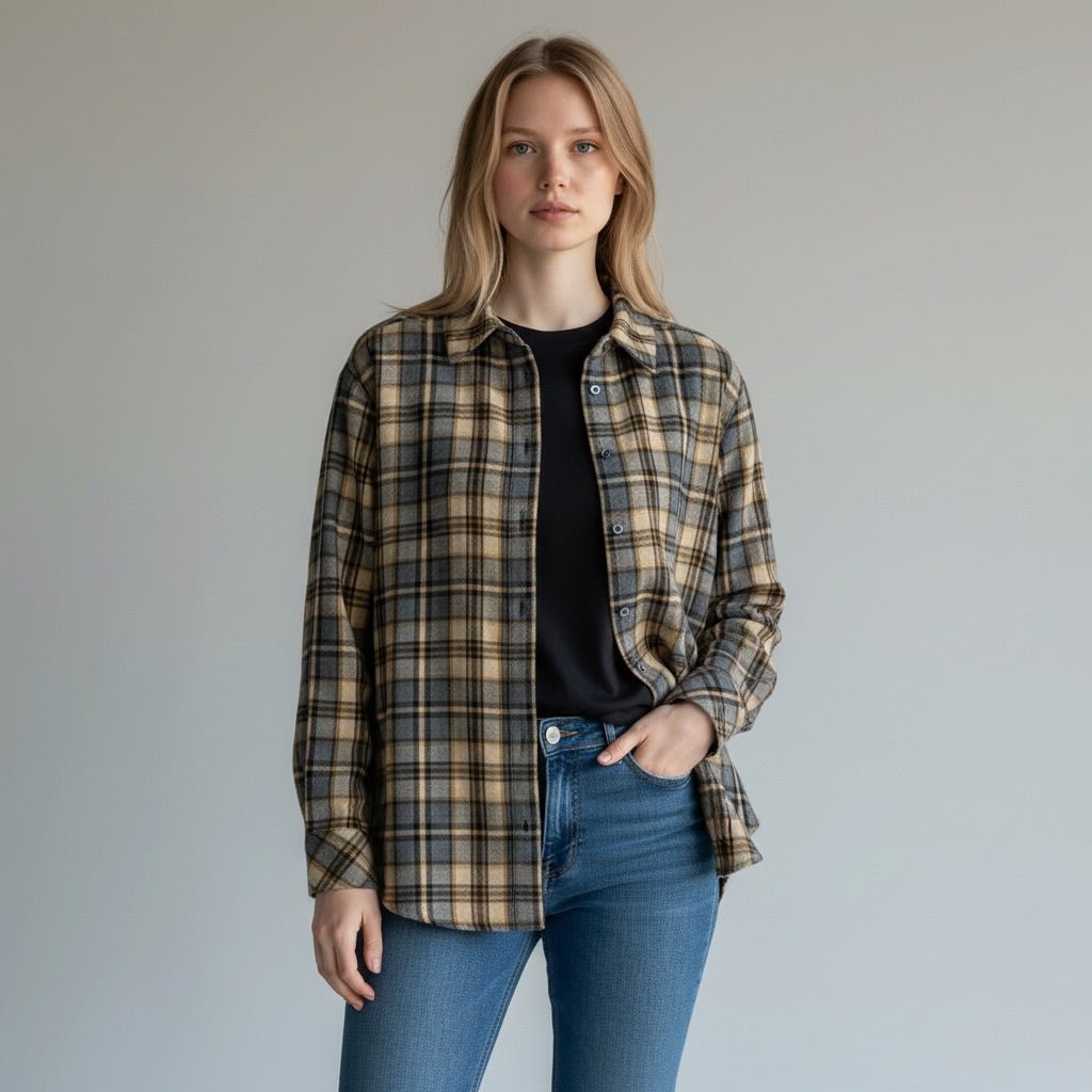 CAMICIA QUADRO BASIC SUSY MIX - XE BLU Abbigliamento Donna