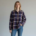 CAMICIA QUADRO FLUIDA SUSY MIX - XE BLU Abbigliamento Donna