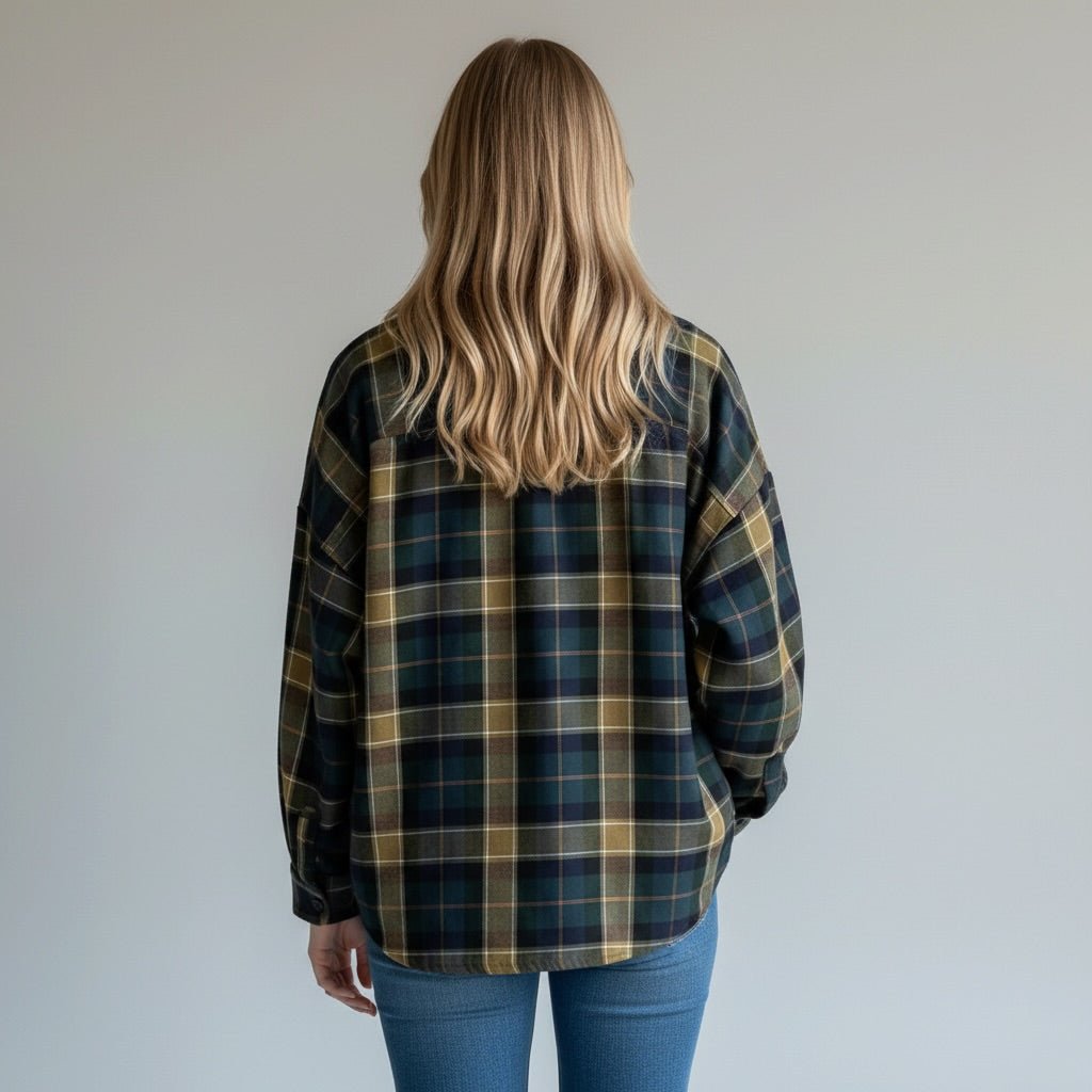 CAMICIA QUADRO FLUIDA SUSY MIX - XE BLU Abbigliamento Donna