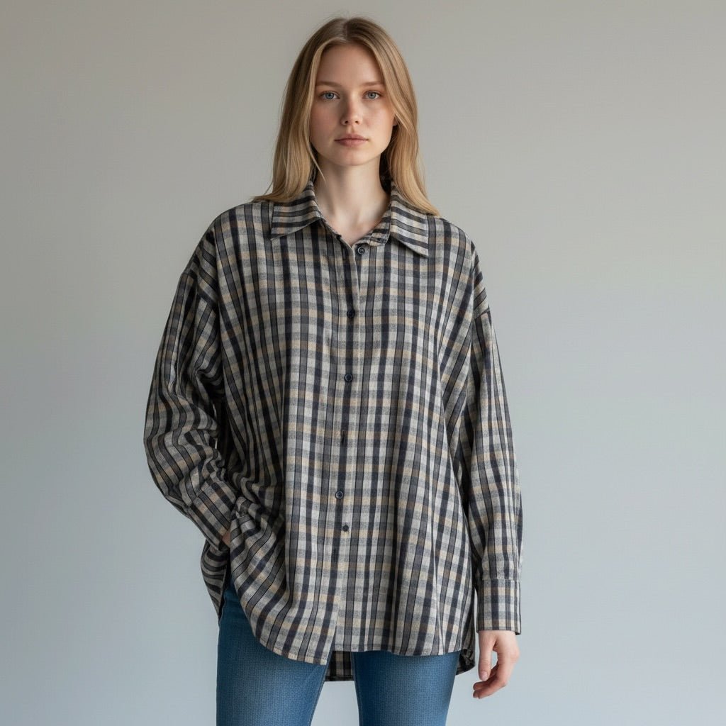 CAMICIA QUADRO PICCOLO SUSY MIX - XE BLU Abbigliamento Donna