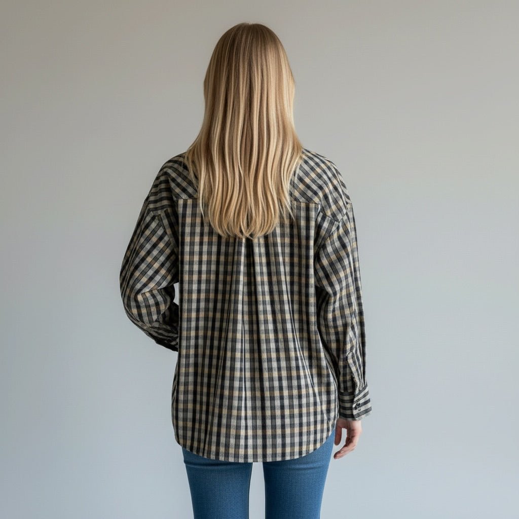 CAMICIA QUADRO PICCOLO SUSY MIX - XE BLU Abbigliamento Donna