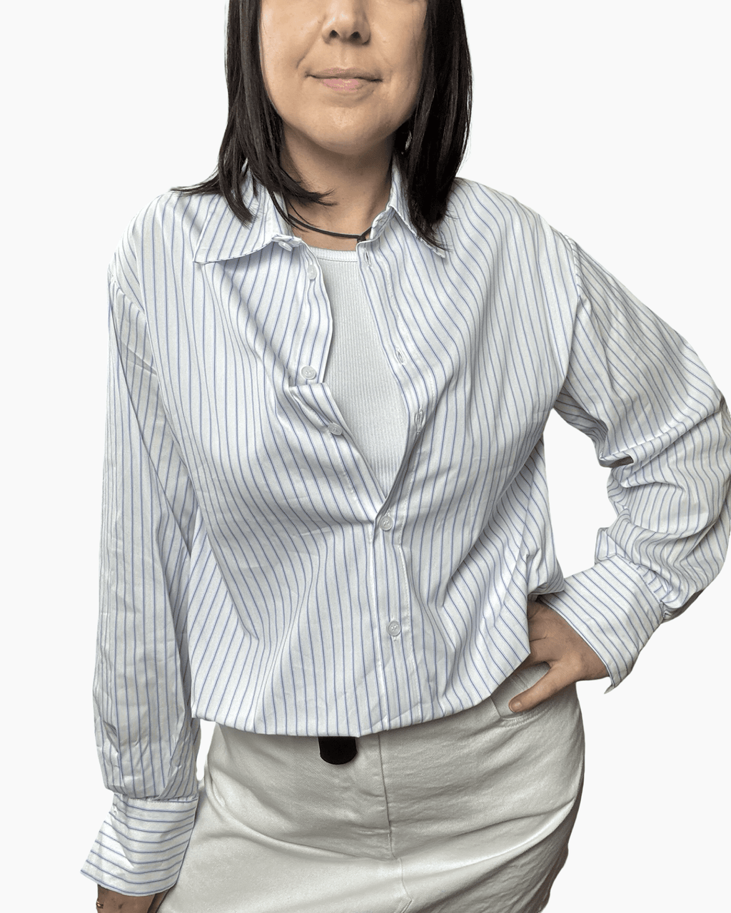 CAMICIA RIGATA + CANOTTA SUSY MIX - XE BLU ABBIGLIAMENTO