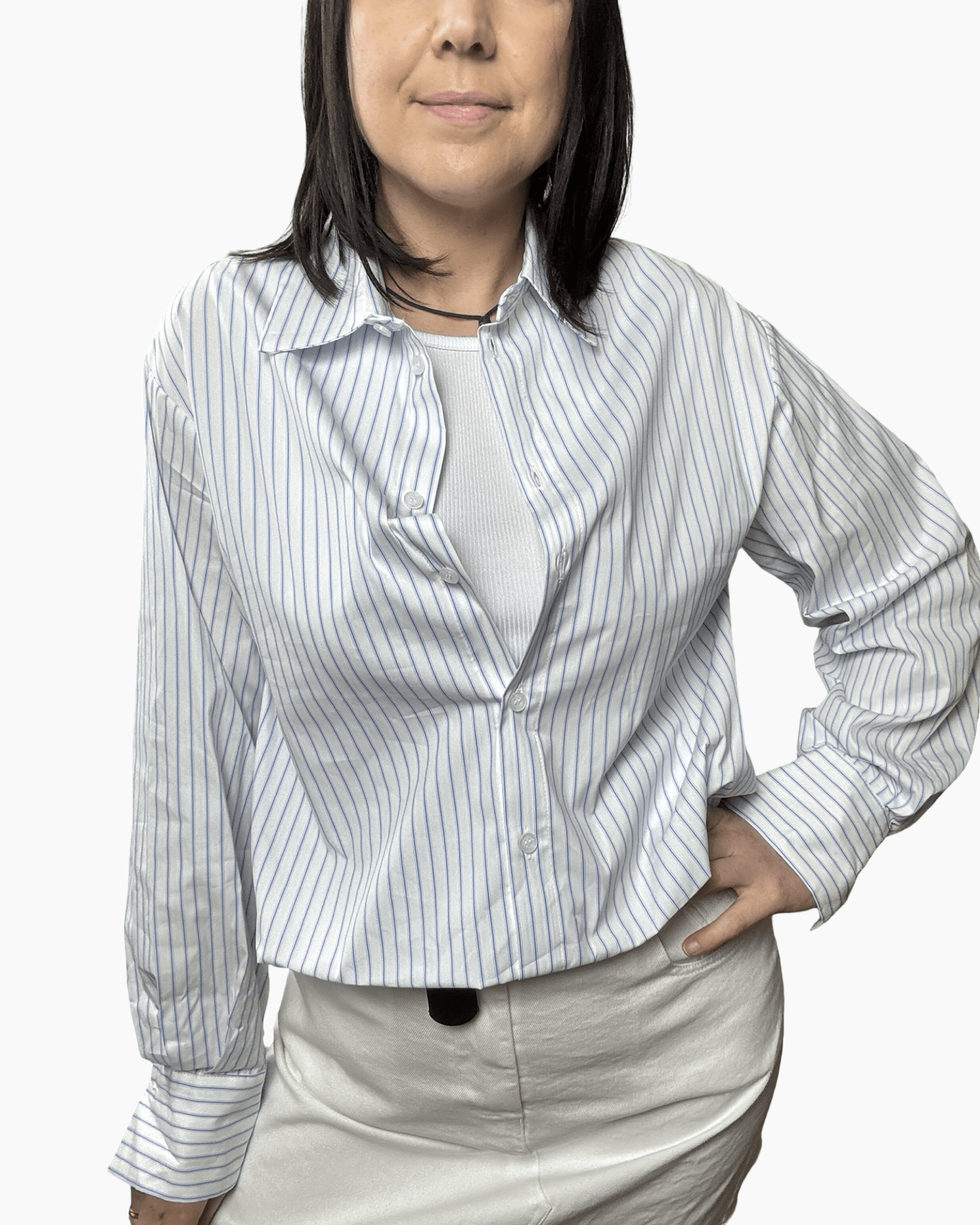 CAMICIA RIGATA + CANOTTA SUSY MIX - XE BLU ABBIGLIAMENTO