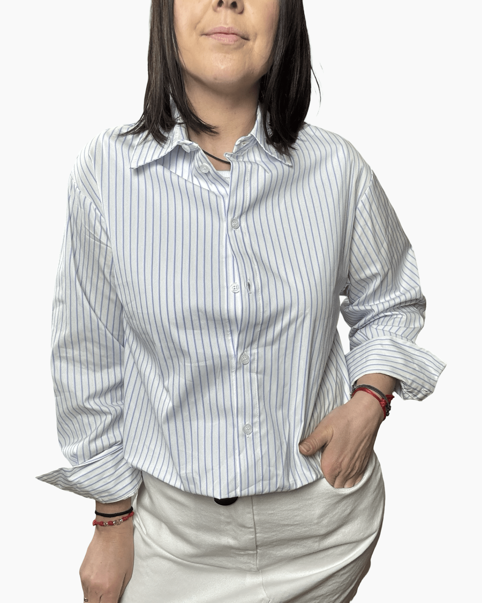 CAMICIA RIGATA + CANOTTA SUSY MIX - XE BLU ABBIGLIAMENTO