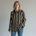 CAMICIA RIGATA CON MANICA AMPIA DIXIE - XE BLU Abbigliamento Donna