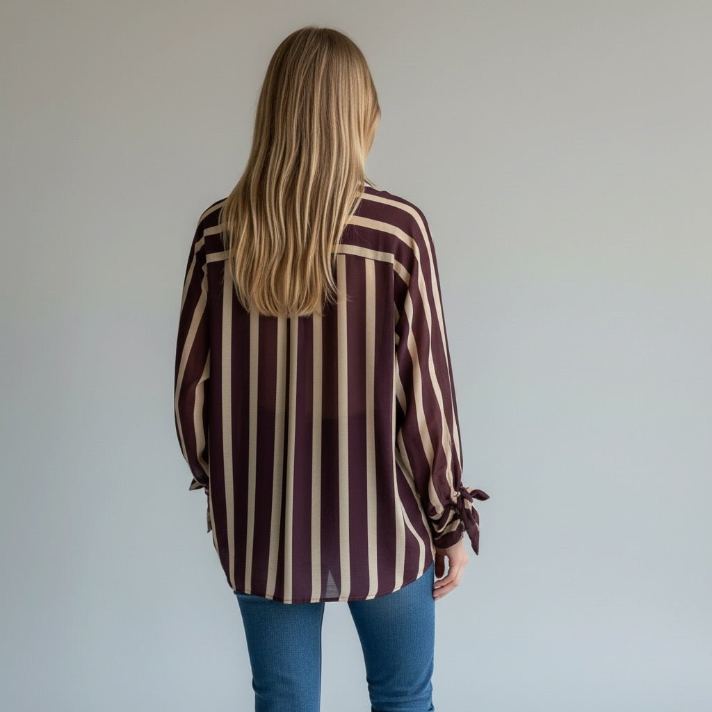 CAMICIA RIGATA CON MANICA AMPIA DIXIE - XE BLU Abbigliamento Donna