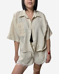 CAMICIA RIGATA CON TASCHINA IN PIZZO VICOLO - XE BLU ABBIGLIAMENTO