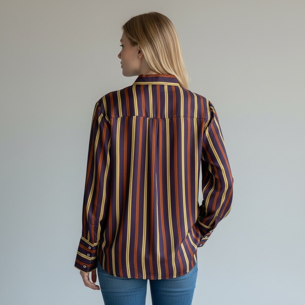 CAMICIA RIGATA MULTICOLOR SUSY MIX - XE BLU Abbigliamento Donna