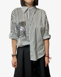 CAMICIA RIGATA TASCA PAILLETTES MOTEL - XE BLU ABBIGLIAMENTO