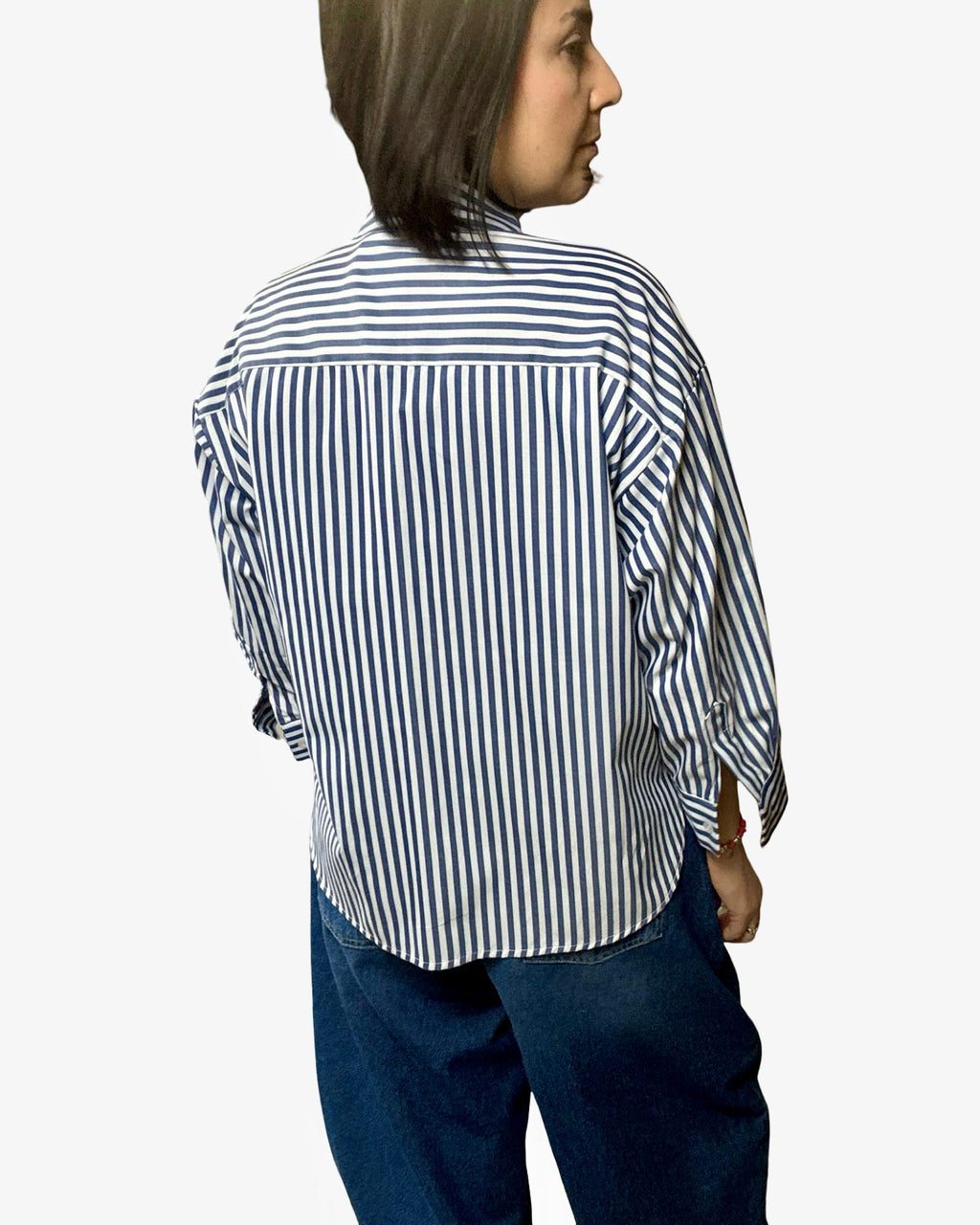 CAMICIA RIGATA TASCA PAILLETTES MOTEL - XE BLU ABBIGLIAMENTO