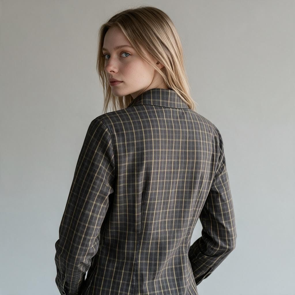 CAMICIA SFIANCATA CHECK SUSY MIX - XE BLU Abbigliamento Donna