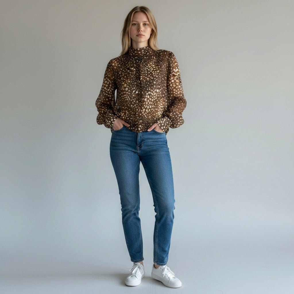 CAMICIA STAMPA BAMBI SUSY MIX - XE BLU Abbigliamento Donna