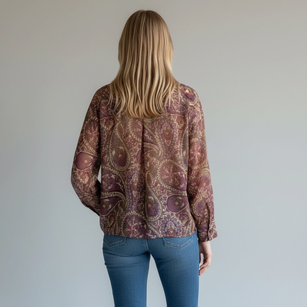 CAMICIA STAMPA CASHMERE SUSY MIX - XE BLU Abbigliamento Donna