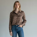 CAMICIA STAMPA GEOMETRICA SUSY MIX - XE BLU Abbigliamento Donna