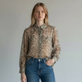 CAMICIA STAMPA MACULATA PICCOLA SUSY MIX - XE BLU Abbigliamento Donna