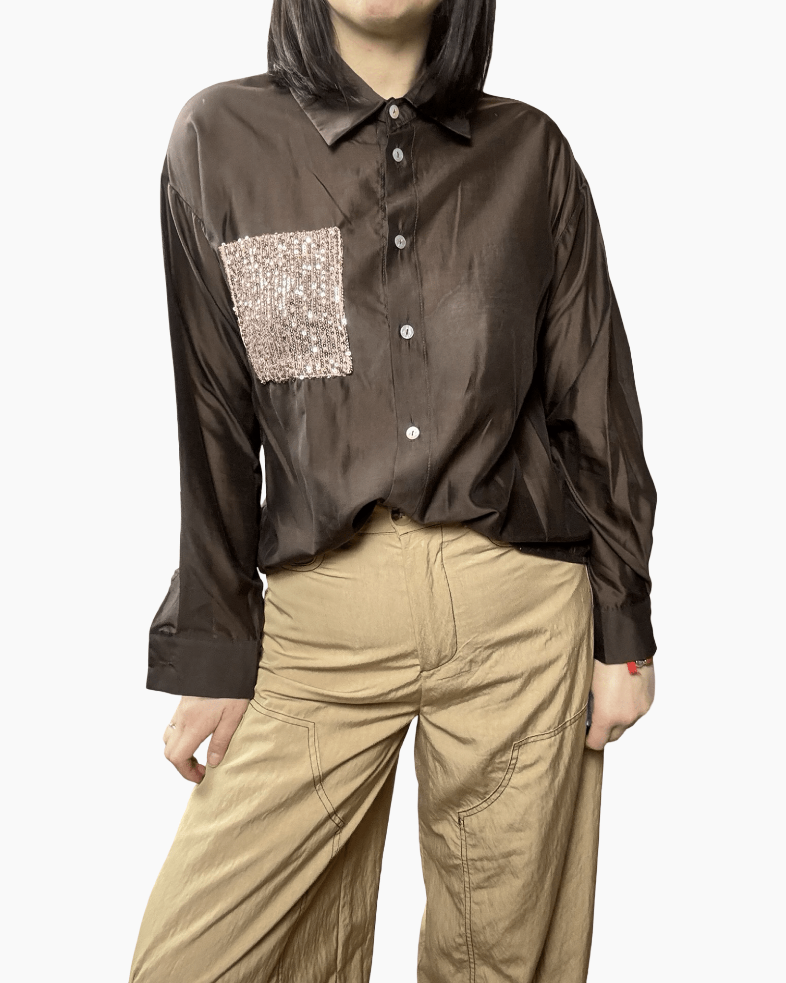 CAMICIA TASCA PAILLETTES SUSY MIX - XE BLU ABBIGLIAMENTO