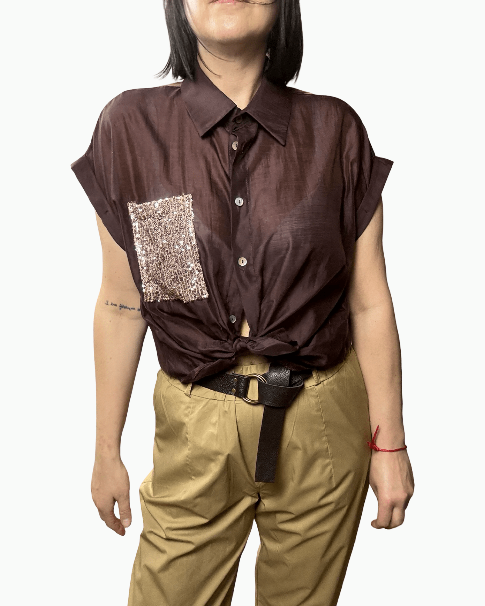 CAMICIA TASCA PAILLETTES SUSY MIX - XE BLU ABBIGLIAMENTO