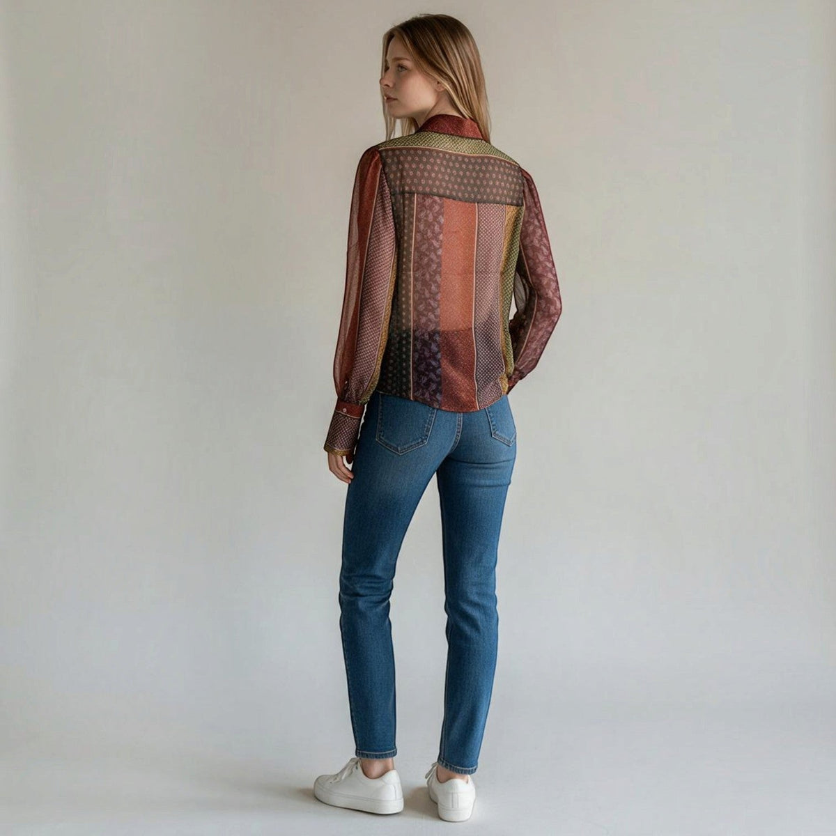 CAMICIA VELATA MULTICOLOR SUSY MIX - XE BLU Abbigliamento Donna