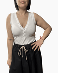 CANOTTA SCOLLO A V SUSY MIX - XE BLU ABBIGLIAMENTO