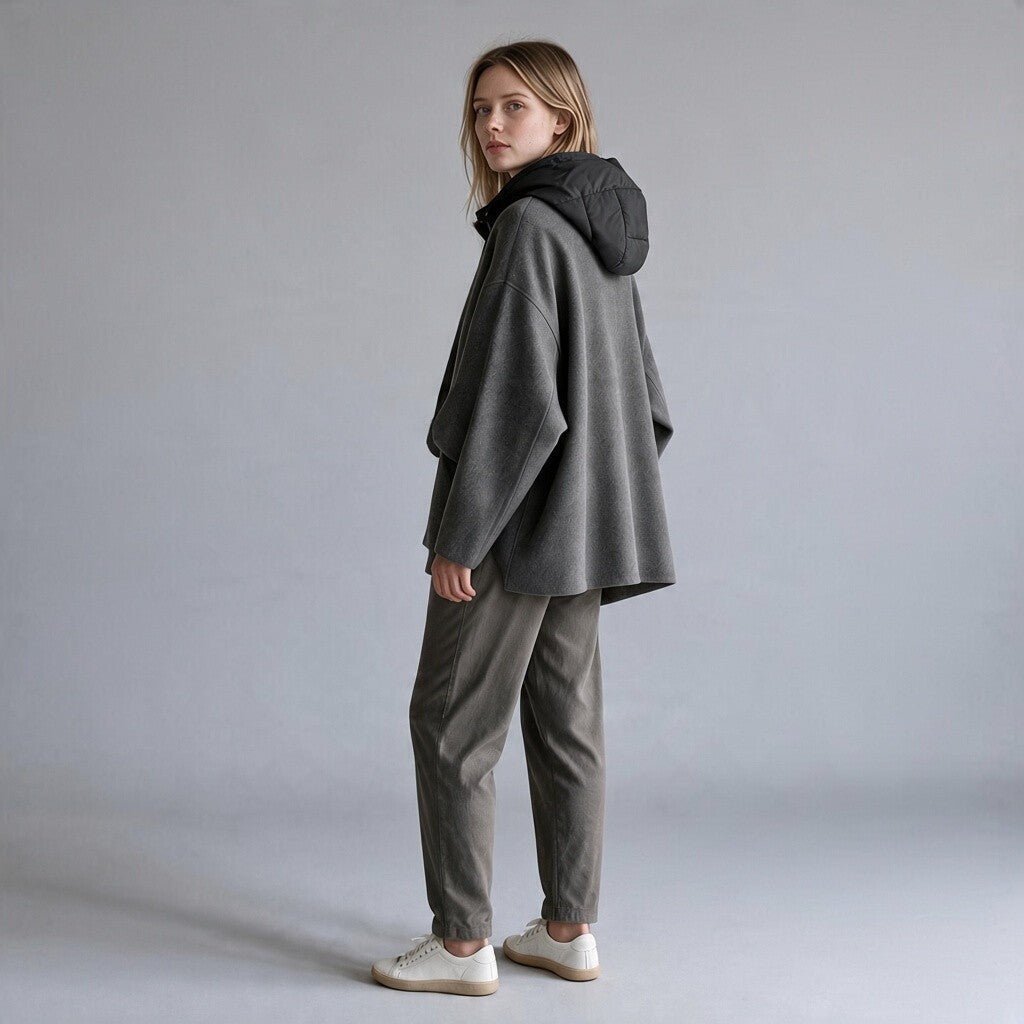CAPPOTTO CON CAPPUCCIO STACCABILE SUSY MIX - XE BLU Abbigliamento Donna