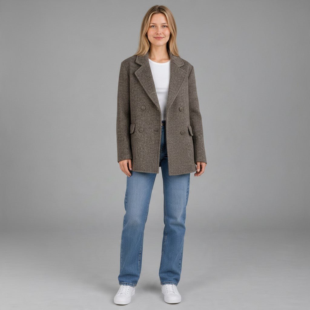 CAPPOTTO CORTO DOPPIOPETTO SUSY MIX - XE BLU Abbigliamento Donna