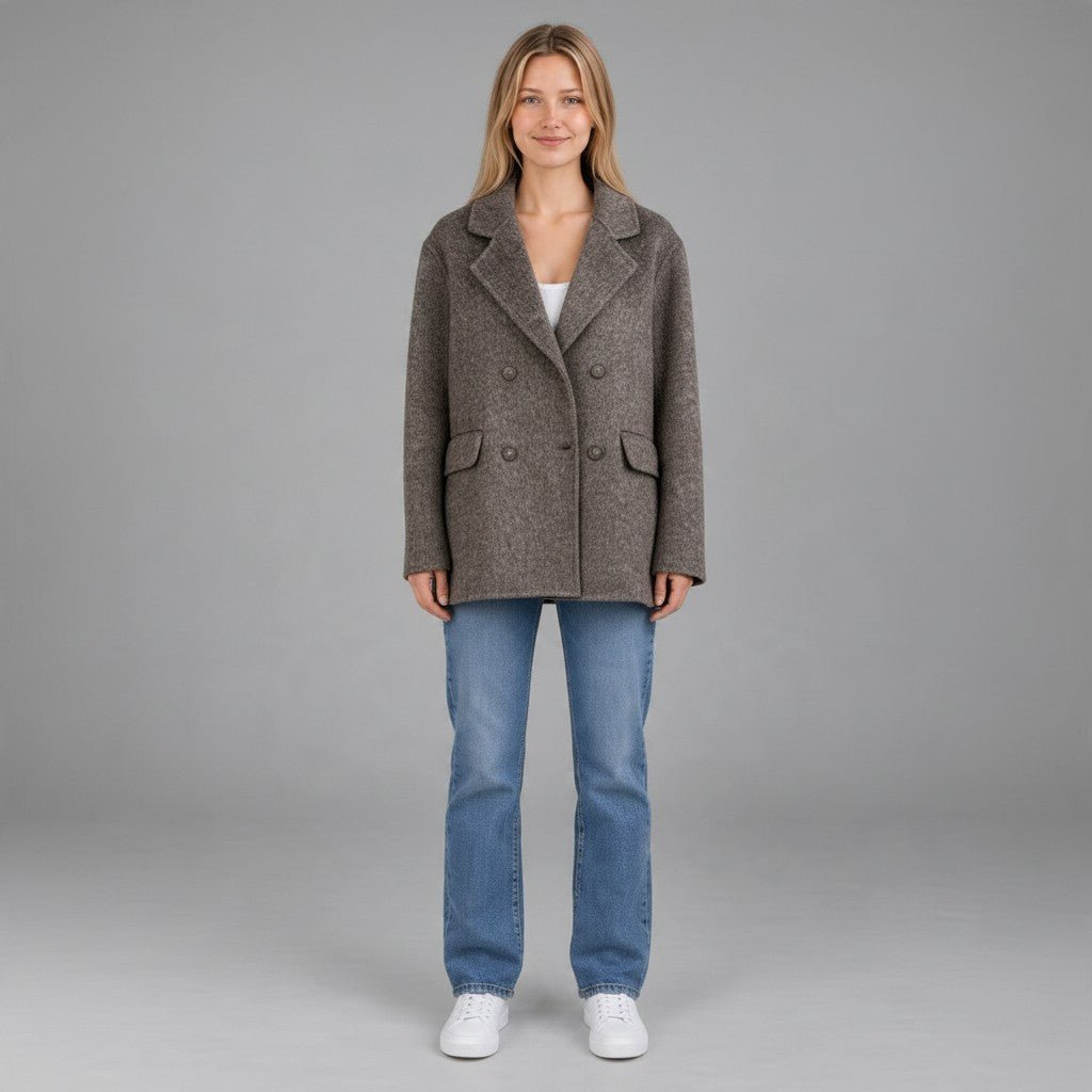 CAPPOTTO CORTO DOPPIOPETTO SUSY MIX - XE BLU Abbigliamento Donna