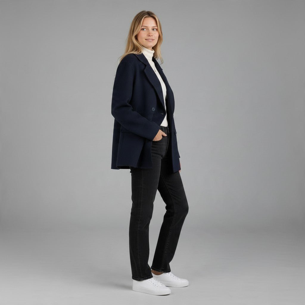 CAPPOTTO CORTO DOPPIOPETTO SUSY MIX - XE BLU Abbigliamento Donna